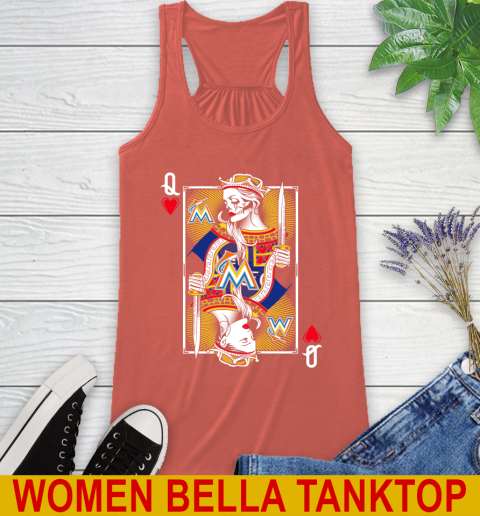 MLB Baseball Miami Marlins The Queen Of Hearts Card Shirt Racerback Tank 3