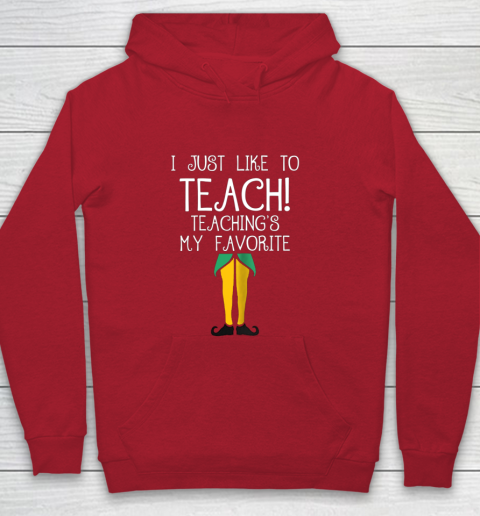 Cute TEACHER ELF Christmas T Shirt I Just Like to Youth Hoodie 7