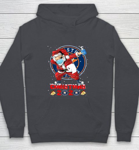 Houston Astros Funny Santa Claus Dabbing Christmas 2020 MLB Youth Hoodie 5