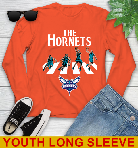 NBA Basketball Charlotte Hornets The Beatles Rock Band Shirt Youth Long Sleeve - Image 4