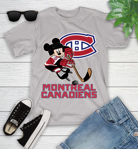 NHL Montreal Canadiens Mickey Mouse Disney Hockey T Shirt Youth T-Shirt 12