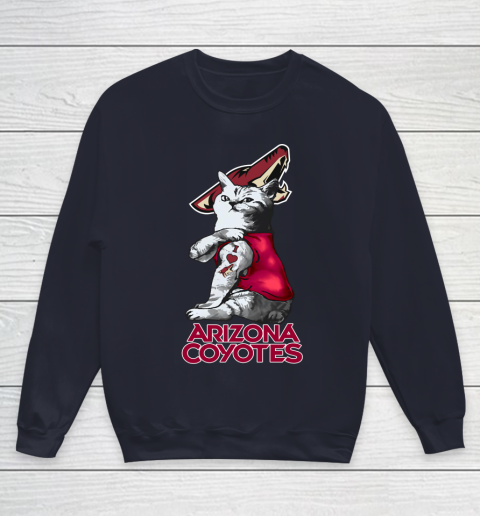 NHL My Cat Loves Arizona Coyotes Hockey Youth Sweatshirt 2