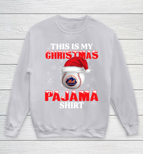 New York Mets This Is My Christmas Pajama Shirt MLB Youth Sweatshirt 3