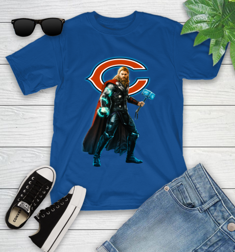 NFL Thor Avengers Endgame Football Chicago Bears Youth T-Shirt 9