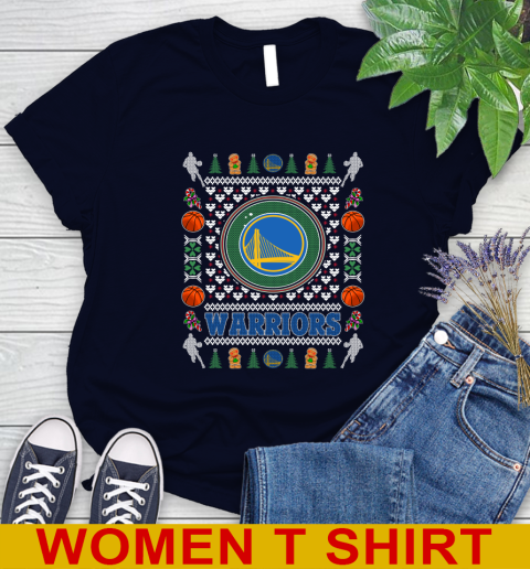 Golden State Warriors Merry Christmas NBA Basketball Loyal Fan Women's T-Shirt 2