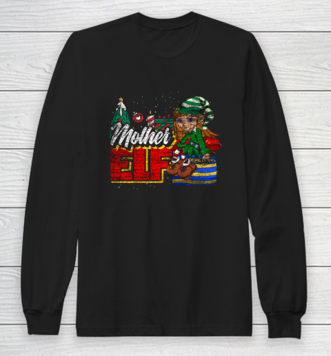 Mother Elf Matching Family Group Christmas Pajama Mommy Long Sleeve T-Shirt