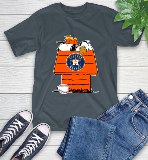 MLB Houston Astros Snoopy Woodstock The Peanuts Movie Baseball T Shirt T-Shirt 9
