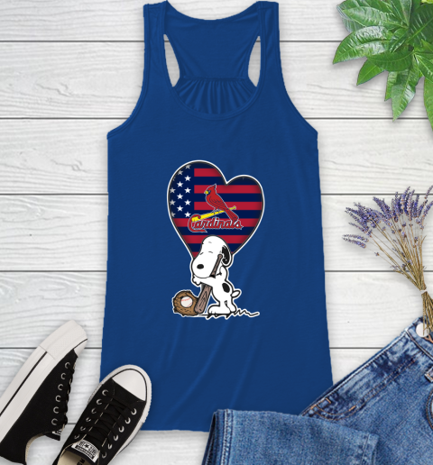 St.Louis Cardinals MLB Baseball The Peanuts Movie Adorable Snoopy Racerback Tank 9