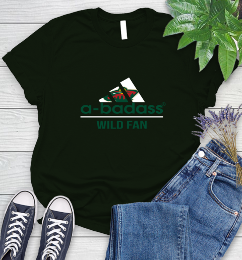 NHL A Badass Minnesota Wild Fan Adidas Hockey Sports Women's T-Shirt 6