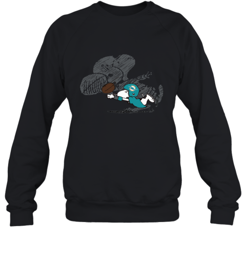 Miami Dolphins Snoopy Plays The Football Game Sweatshirt