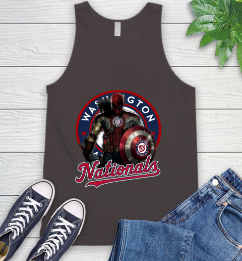MLB Captain America Thor Spider Man Hawkeye Avengers Endgame Baseball Washington Nationals Tank Top 7