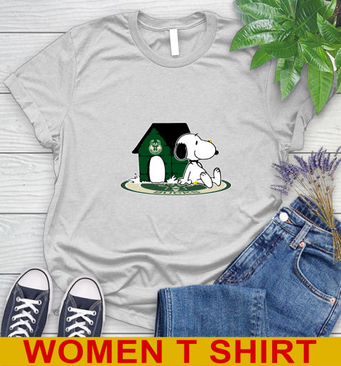 NBA Basketball Milwaukee Bucks Snoopy The Peanuts Movie Shirt Women's T-Shirt