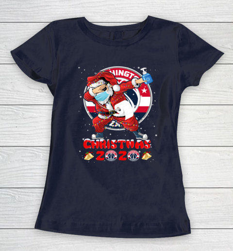 Washington Wizards Funny Santa Claus Dabbing Christmas 2020 NBA Women's T-Shirt 2