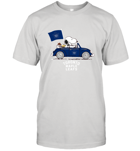 Snoopy And Woodstock Ride The Toronto Mapple Leafs Car NHL Unisex Jersey Tee