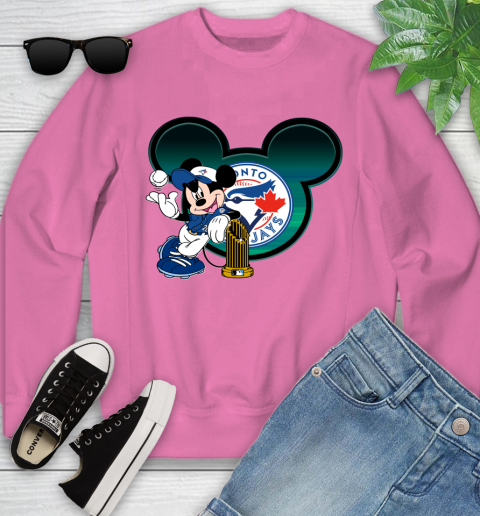 MLB Toronto Blue Jays The Commissioner's Trophy Mickey Mouse Disney Youth Sweatshirt 7