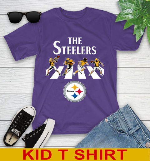 NFL Football Pittsburgh Steelers The Beatles Rock Band Shirt Youth T-Shirt 3