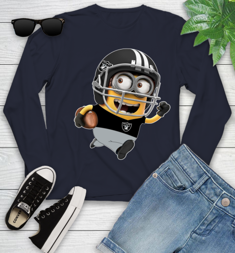 NFL Oakland Raiders Minions Disney Football Sports Youth Long Sleeve 3