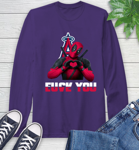 MLB Los Angeles Angels Deadpool Love You Fuck You Baseball Sports Long Sleeve T-Shirt 5