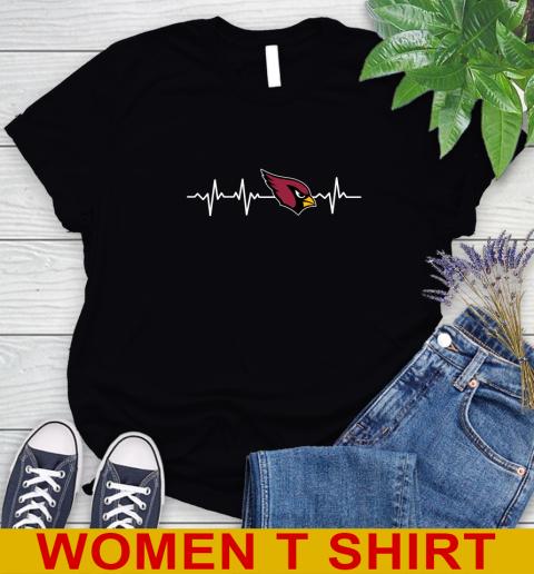 Arizona Cardinals NFL Football Heart Beat Shirt Women's T-Shirt