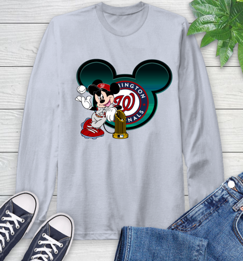MLB Washington Nationals The Commissioner's Trophy Mickey Mouse Disney Long Sleeve T-Shirt 6