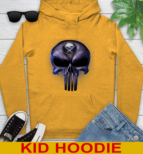 Buffalo Sabres NHL Hockey Punisher Skull Sports Youth Hoodie 2