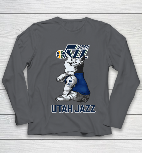 NBA Basketball My Cat Loves Utah Jazz Youth Long Sleeve 6