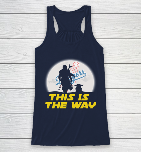 Los Angeles Dodgers MLB Baseball Star Wars Yoda And Mandalorian This Is The Way Racerback Tank 8