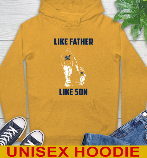 Milwaukee Brewers MLB Baseball Like Father Like Son Sports Hoodie 2