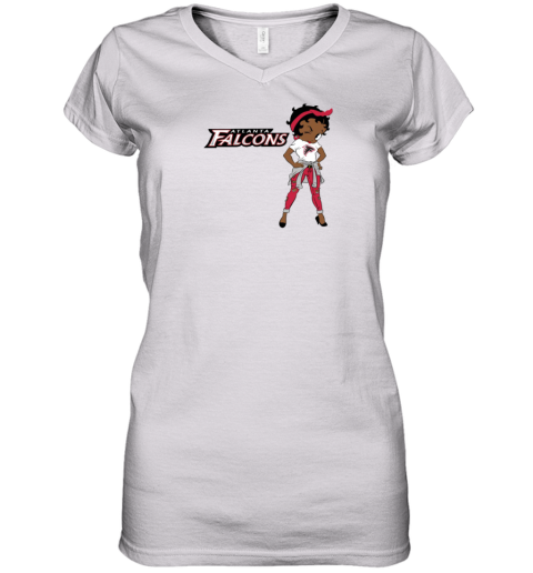 Betty Boop Atlanta Falcons Women's V-Neck T-Shirt
