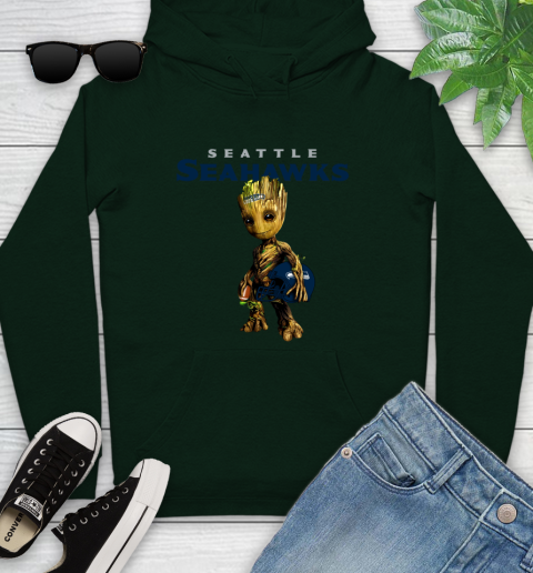 Seattle Seahawks NFL Football Groot Marvel Guardians Of The Galaxy Youth Hoodie 13