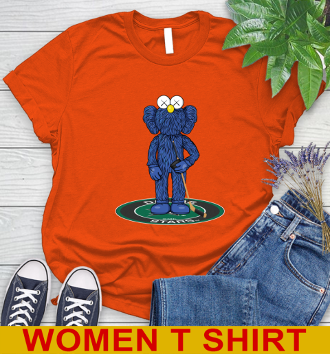 NHL Hockey Dallas Stars Kaws Bff Blue Figure Shirt Women's T-Shirt 4