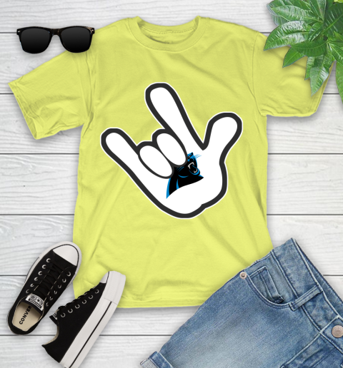 Carolina Panthers NFL Football Mickey Rock Hand Disney Youth T-Shirt 8