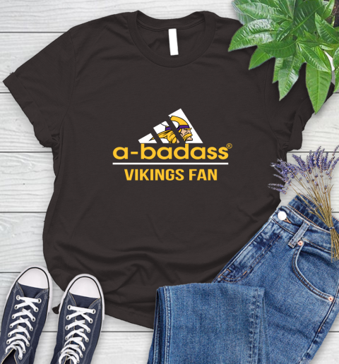 NFL A Badass Minnesota Vikings Fan Adidas Football Sports Women's T-Shirt 11