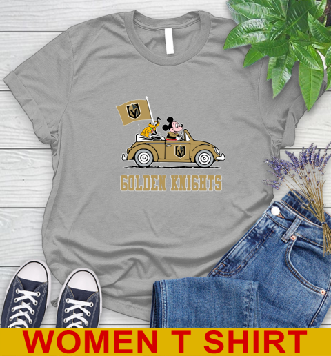 NHL Hockey Vegas Golden Knights Pluto Mickey Driving Disney Shirt Women's T-Shirt 11