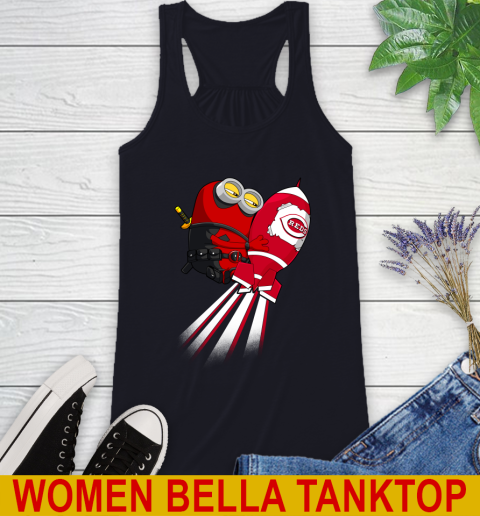 MLB Baseball Cincinnatim Reds Deadpool Minion Marvel Shirt Racerback Tank 8