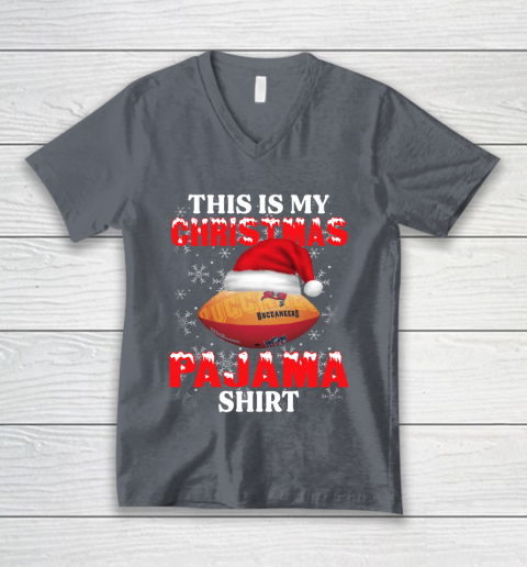 Tampa Bay Buccaneers This Is My Christmas Pajama Shirt NFL V-Neck T-Shirt 4