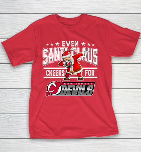 New Jersey Devils Even Santa Claus Cheers For Christmas NHL Youth T-Shirt 7