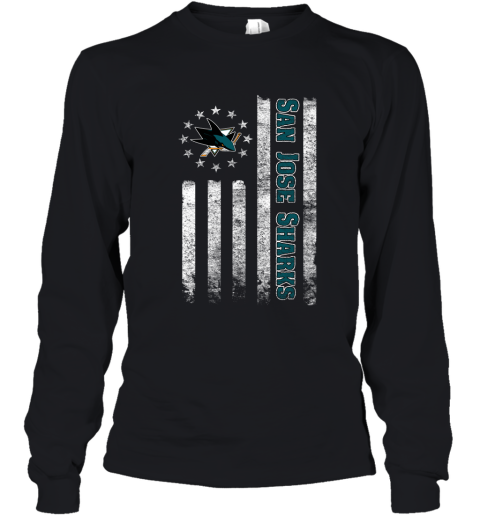 NHL American Flag Hockey Sports San Jose Sharks Youth Long Sleeve