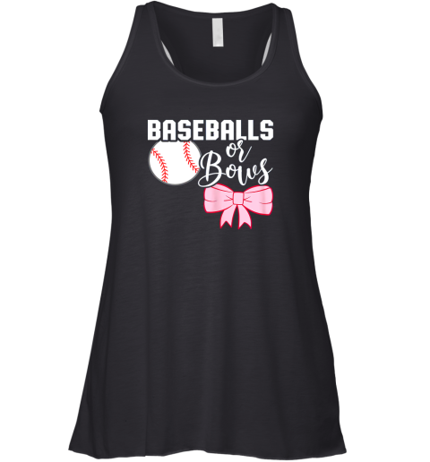 Cute Baseballs or Bows Gender Reveal  Team Boy or Team Girl Racerback Tank