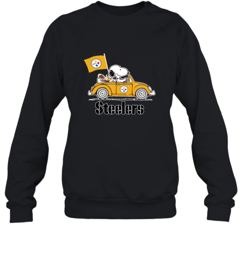 Snoopy And Woodstock Ride The Pittsburg Steelers Car NFL Sweatshirt
