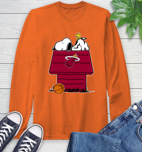 Miami Heat NBA Basketball Snoopy Woodstock The Peanuts Movie Long Sleeve T-Shirt 5