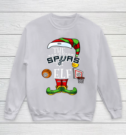 San Antonio Spurs Christmas ELF Funny NBA Youth Sweatshirt 3