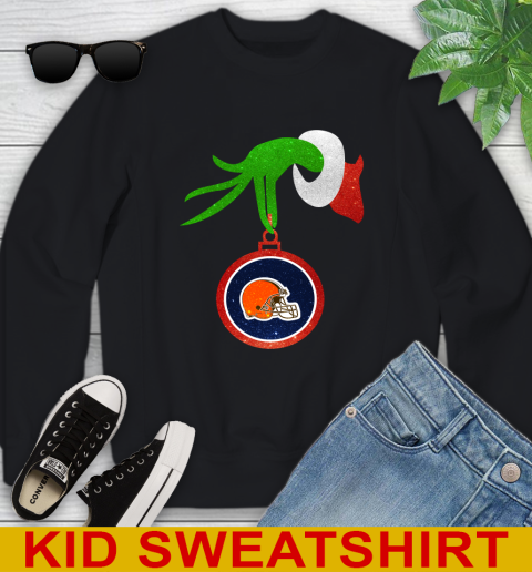 Cleveland Browns Grinch Merry Christmas NFL Football Youth Sweatshirt 2