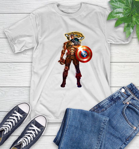 NFL Captain America Marvel Avengers Endgame Football Sports Jacksonville Jaguars T-Shirt
