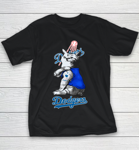 MLB Baseball My Cat Loves Los Angeles Dodgers Youth T-Shirt
