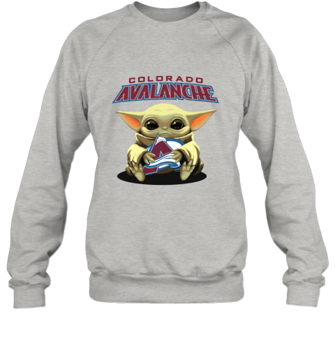 oam9 baby yoda hugs the colorado avalanche sweatshirt 35 front ash