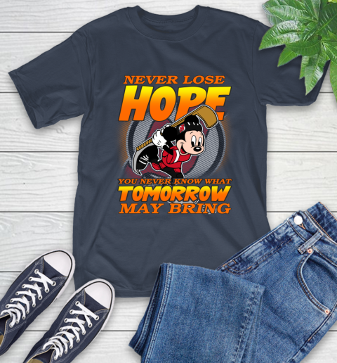 New Jersey Devils NHL Hockey ootball Mickey Disney Never Lose Hope T-Shirt 3