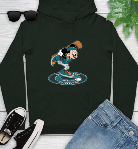 NHL Hockey San Jose Sharks Cheerful Mickey Disney Shirt Youth Hoodie 12