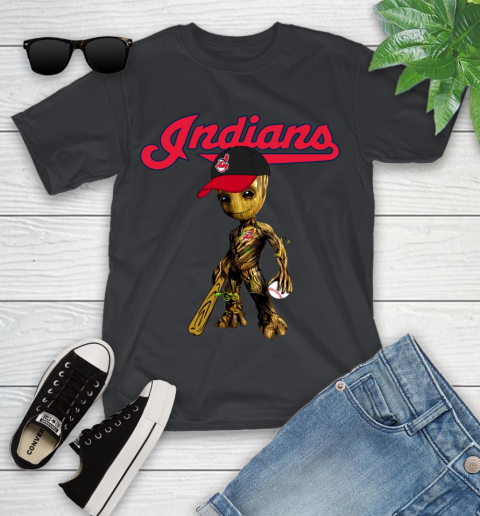MLB Cleveland Indians Groot Guardians Of The Galaxy Baseball Youth T-Shirt 2