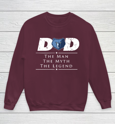 Memphis Grizzlies NBA Basketball Dad The Man The Myth The Legend Youth Sweatshirt 4
